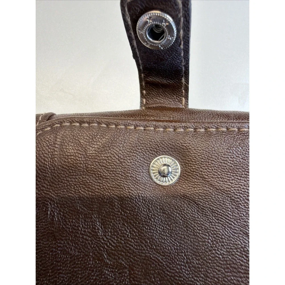 Rosetti Crossbody Organizer Bag Brown Faux Leather Adjustable Strap Y2K